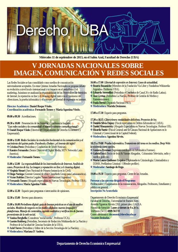 5tas Jornadas Redes Sociales UBA 2013