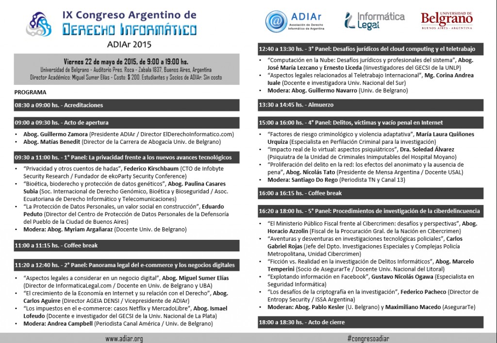 Congreso ADIAr 2015 - Programa